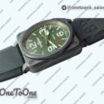 Реплика часов Bell&ross BR 03-92 PVD Case Green Dial 42.5mm Rubber Strap MIYOTA 9015