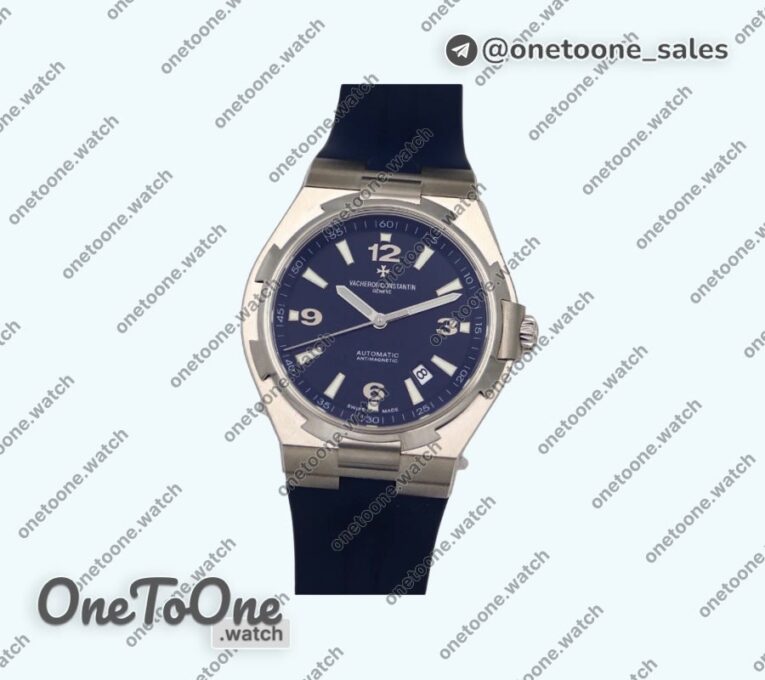 Реплика часов Vacheron Constantin Overseas Ref.47040 Stainless steel Case Black&White&Blue Rubber Strap