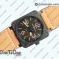Реплика часов Bell&ross BR 03-92 PVD Case Black Dial Brown Num 42.5mm Leather Strap MIYOTA 9015