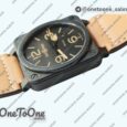 Реплика часов Bell&ross BR 03-92 PVD Case Black Dial Brown Num 42.5mm Leather Strap MIYOTA 9015