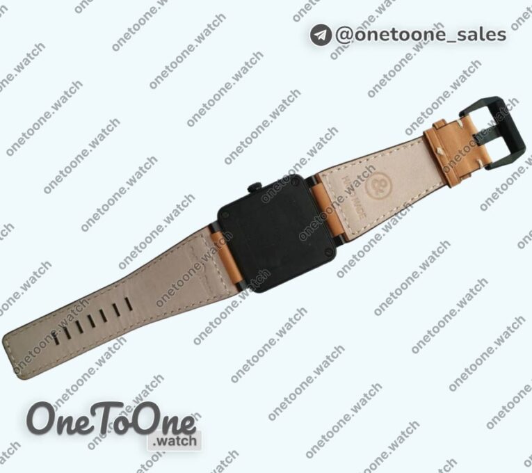 Реплика часов Bell&ross BR 03-92 PVD Case Black Dial Brown Num 42.5mm Leather Strap MIYOTA 9015