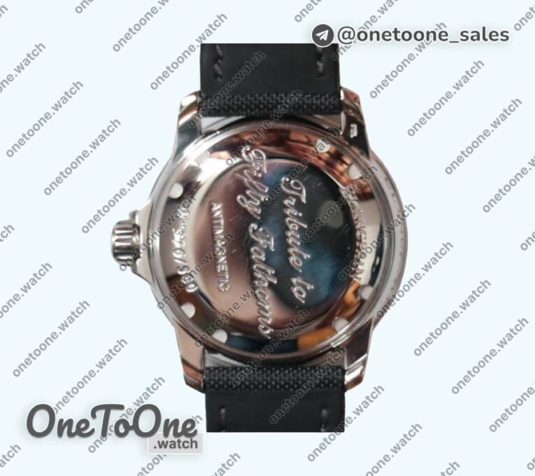 Реплика часов Blancpain Fifty Fathoms Stainless steel "No Radiation" Limited Edition Black Dial Sail-canvas Strap (Free Extra Strap)