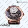 Реплика часов Breguet Tradition 7097BB Rose gold Top-tier Копия один в один White/Gray Dial Brown Leather Strap