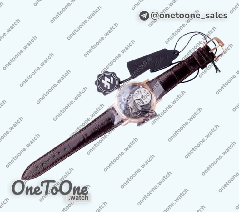 Реплика часов Breguet Tradition 7097BB Rose gold Top-tier Копия один в один White/Gray Dial Brown Leather Strap