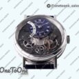 Реплика часов Breguet Tradition 7097BB Stainless steel Top-tier Копия один в один Blue/Gray Dial Blue Leather Strap