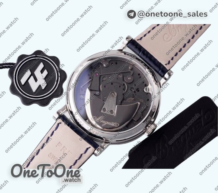 Реплика часов Breguet Tradition 7097BB Stainless steel Top-tier Копия один в один Blue/Gray Dial Blue Leather Strap