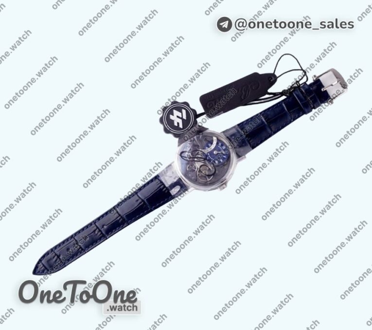 Реплика часов Breguet Tradition 7097BB Stainless steel Top-tier Копия один в один Blue/Gray Dial Blue Leather Strap