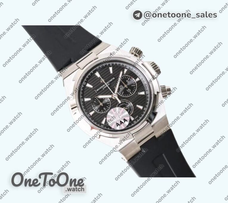 Реплика часов Vacheron Constantin Overseas Chrono Ref.5500V Stainless steel Blue&Black&White Dials Rubber Strap