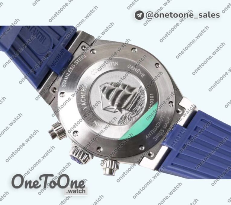 Реплика часов Vacheron Constantin Overseas Chrono Ref.5500V Stainless steel Blue&Black&White Dials Rubber Strap
