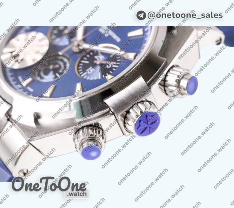 Реплика часов Vacheron Constantin Overseas Chrono Ref.5500V Stainless steel Blue&Black&White Dials Rubber Strap