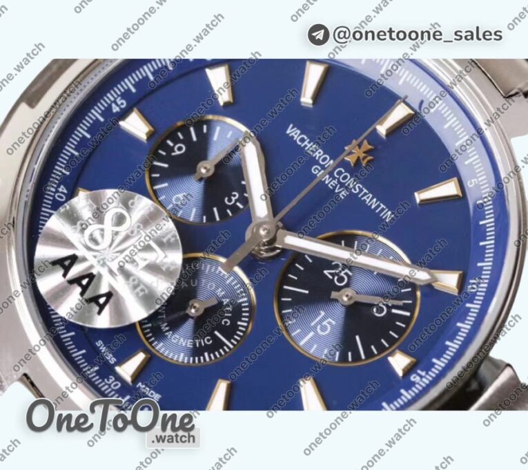 Реплика часов Vacheron Constantin Overseas Chrono Ref.5500V Stainless steel Blue&Black&White Dials Rubber Strap