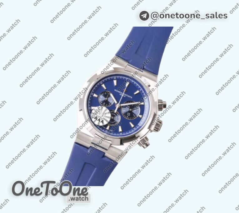 Реплика часов Vacheron Constantin Overseas Chrono Ref.5500V Stainless steel Blue&Black&White Dials Rubber Strap