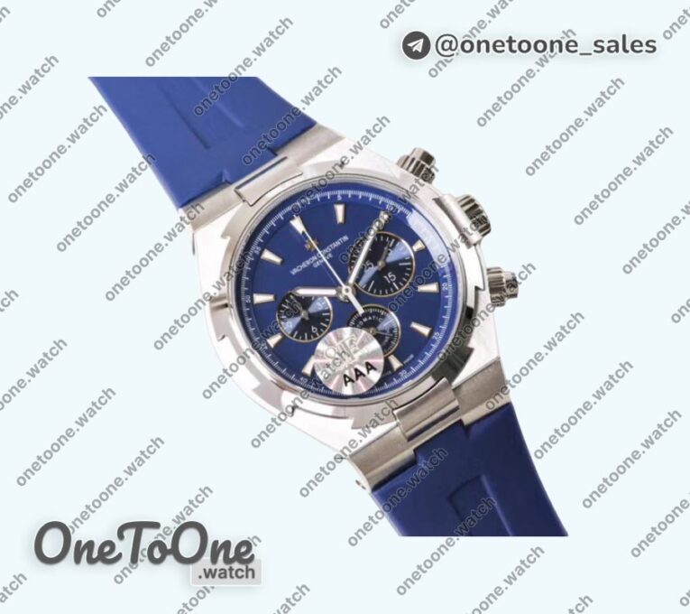 Реплика часов Vacheron Constantin Overseas Chrono Ref.5500V Stainless steel Blue&Black&White Dials Rubber Strap