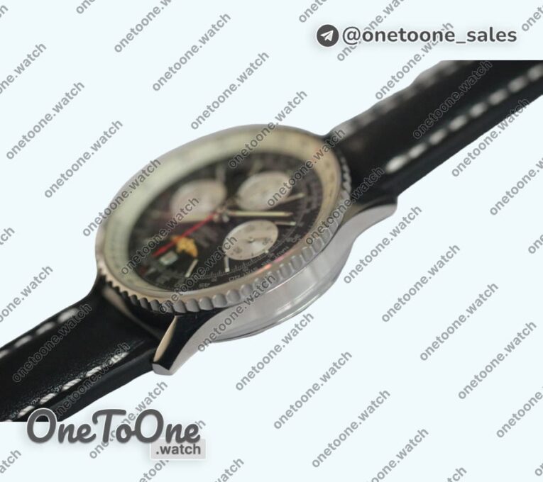 Реплика часов Breitling Navitimer Chronograph 43mm Stainless steel Case Black Dial Leather Asia 7750