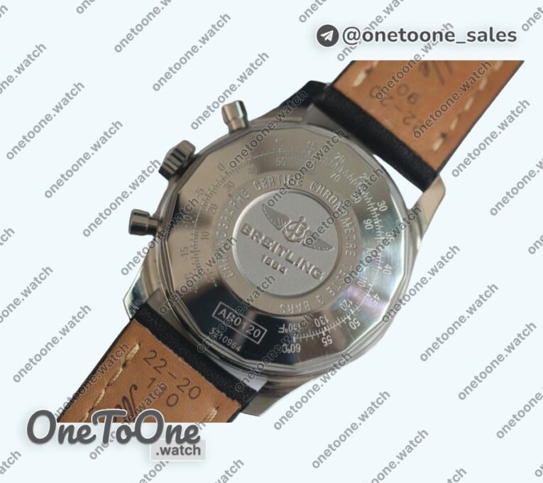 Реплика часов Breitling Navitimer Chronograph 43mm Stainless steel Case Black Dial Leather Asia 7750