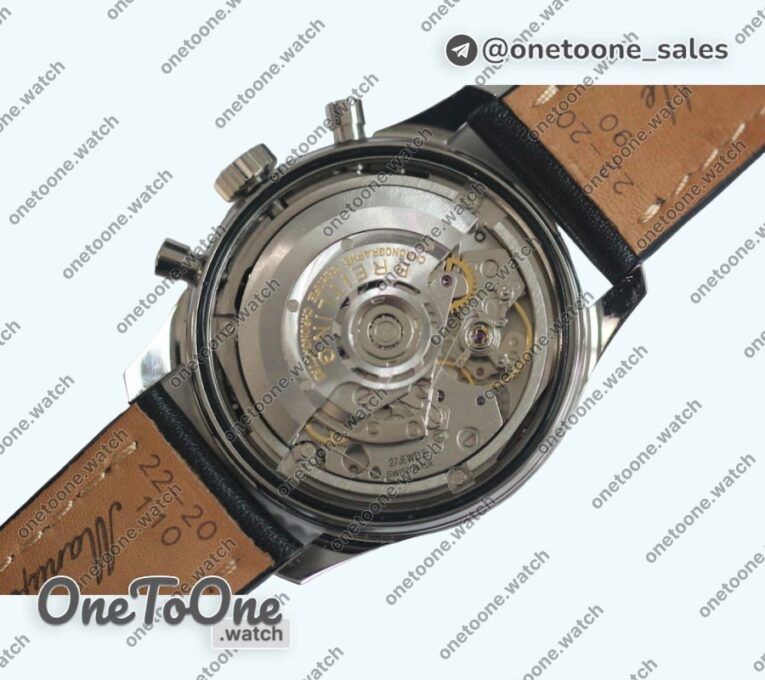 Реплика часов Breitling Navitimer Chronograph 43mm Stainless steel Case Black Dial Leather Asia 7750