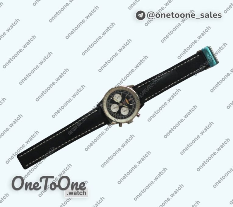 Реплика часов Breitling Navitimer Chronograph 43mm Stainless steel Case Black Dial Leather Asia 7750