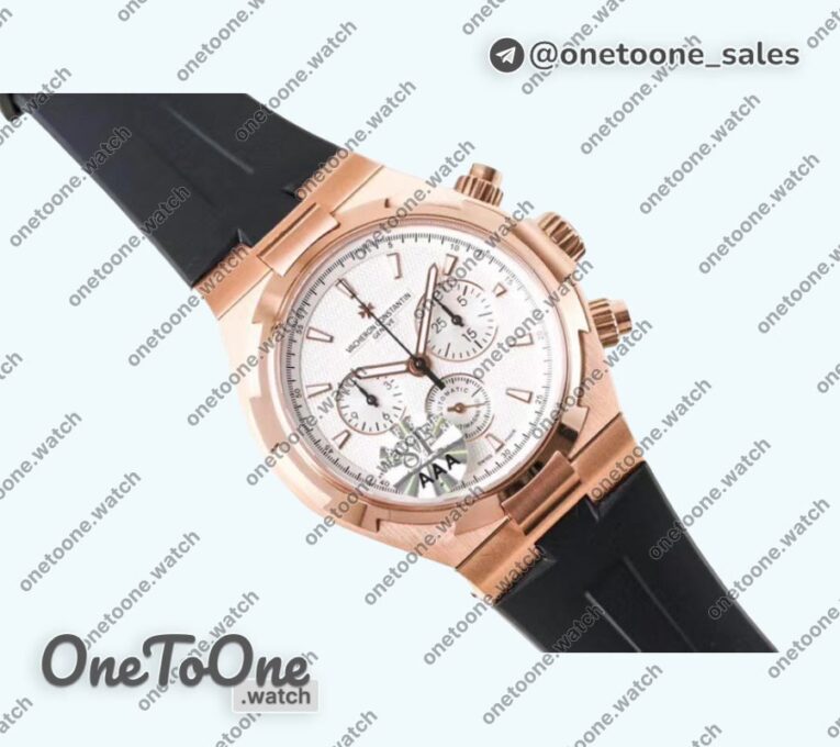 Реплика часов Vacheron Constantin Overseas Chrono Ref.5500V Rose gold Case Black&White Dials Rubber Strap