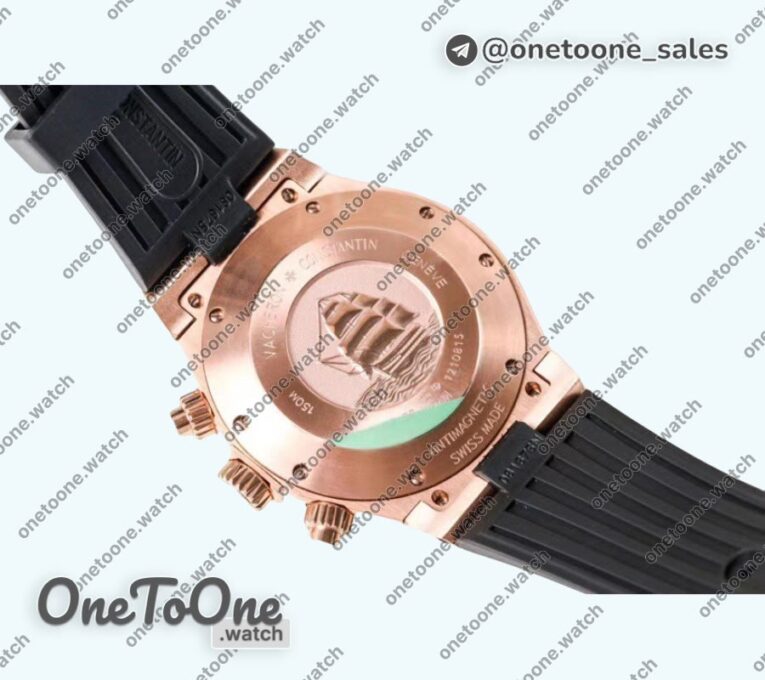 Реплика часов Vacheron Constantin Overseas Chrono Ref.5500V Rose gold Case Black&White Dials Rubber Strap