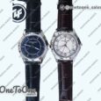 Реплика часов Vacheron Constantin Fiftysix Stainless steel 40mm Top-tier Копия один в один Blue&Silver Dials Black Leather Strap