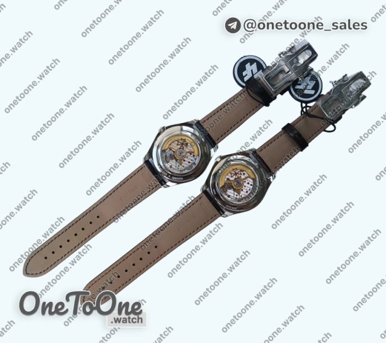 Реплика часов Vacheron Constantin Fiftysix Stainless steel 40mm Top-tier Копия один в один Blue&Silver Dials Black Leather Strap