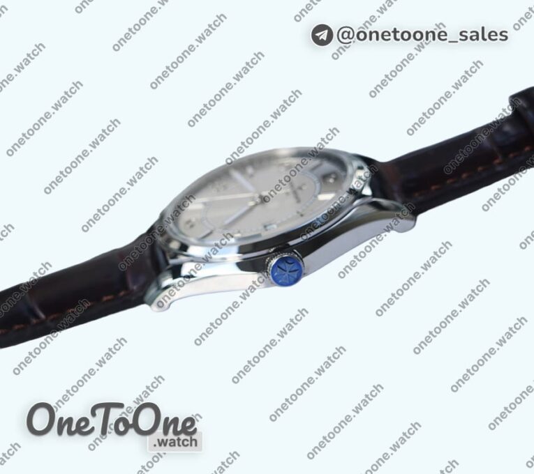 Реплика часов Vacheron Constantin Fiftysix Stainless steel 40mm Top-tier Копия один в один Blue&Silver Dials Black Leather Strap