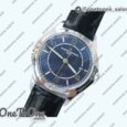 Реплика часов Vacheron Constantin Fiftysix Stainless steel 40mm Top-tier Копия один в один Blue&Silver Dials Black Leather Strap