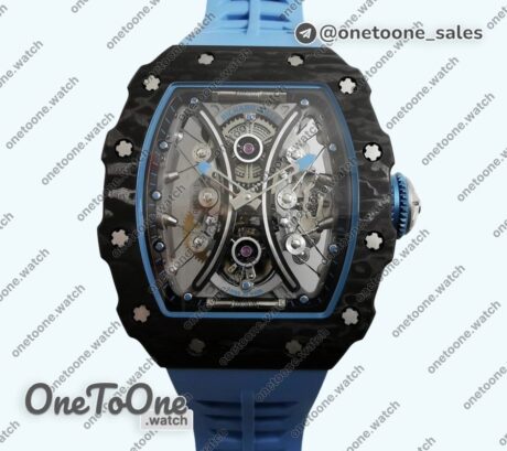 Реплика часов Richard Mille 53-01 Real Tourbillon Pablo Mac Donough Top-tier Копия один в один Blue Rubber Strap V2 J