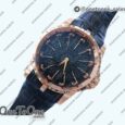 Реплика часов Roger Dubuis Excalibur Knights of the Round Table II Rose gold Top-tier Копия один в один Black Dial Black Leather Strap MIYOTA 9015