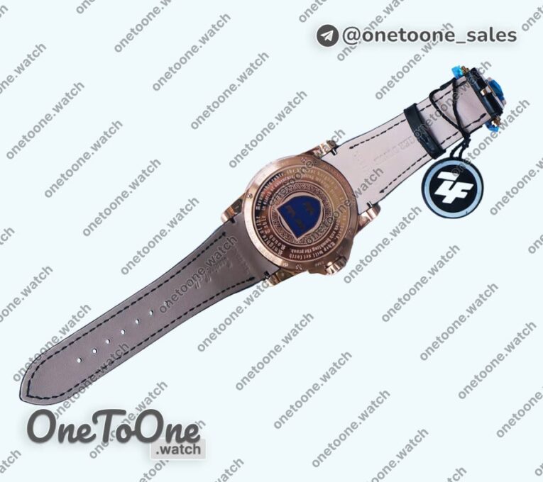 Реплика часов Roger Dubuis Excalibur Knights of the Round Table II Rose gold Top-tier Копия один в один Black Dial Black Leather Strap MIYOTA 9015