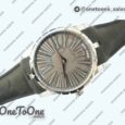 Реплика часов Roger Dubuis Excalibur 42mm Dbex0050 Stainless steel Top-tier Копия один в один Gray Dial Gray Leather Strap RDF (Micro Rotor)