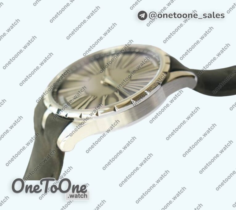 Реплика часов Roger Dubuis Excalibur 42mm Dbex0050 Stainless steel Top-tier Копия один в один Gray Dial Gray Leather Strap RDF (Micro Rotor)