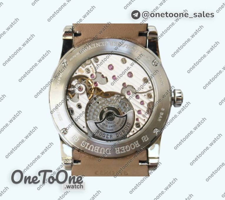 Реплика часов Roger Dubuis Excalibur 42mm Dbex0050 Stainless steel Top-tier Копия один в один Gray Dial Gray Leather Strap RDF (Micro Rotor)