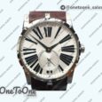 Реплика часов Roger Dubuis Excalibur 42mm Dbex0536 Stainless steel RDF Top-tier Копия один в один Silver&Blue Dials Leather Strap RDF