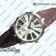 Реплика часов Roger Dubuis Excalibur 42mm Dbex0536 Stainless steel RDF Top-tier Копия один в один Silver&Blue Dials Leather Strap RDF