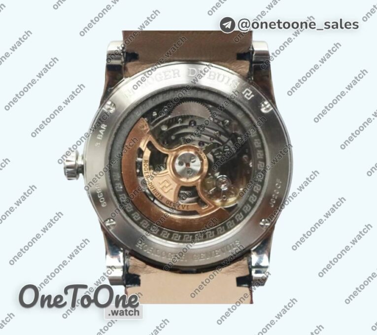 Реплика часов Roger Dubuis Excalibur 42mm Dbex0536 Stainless steel RDF Top-tier Копия один в один Silver&Blue Dials Leather Strap RDF