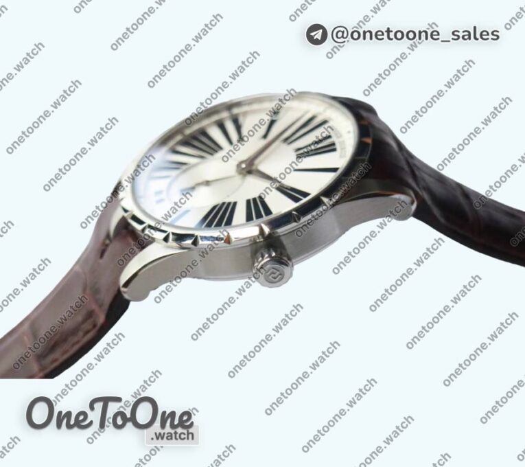 Реплика часов Roger Dubuis Excalibur 42mm Dbex0536 Stainless steel RDF Top-tier Копия один в один Silver&Blue Dials Leather Strap RDF