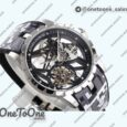 Реплика часов Roger Dubuis Excalibur Stainless steel Top-tier Копия один в один Skeleton Dial Black Rubber Strap Tourbillon