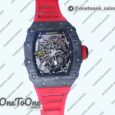 Реплика часов Richard Mille 035-02 Real PT Top-tier Копия один в один Skeleton Dial Red&White&Black Rubber Strap NH05A V4