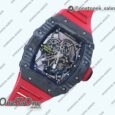 Реплика часов Richard Mille 035-02 Real PT Top-tier Копия один в один Skeleton Dial Red&White&Black Rubber Strap NH05A V4