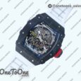 Реплика часов Richard Mille 035-02 Real PT Top-tier Копия один в один Skeleton Dial Red&White&Black Rubber Strap NH05A V4