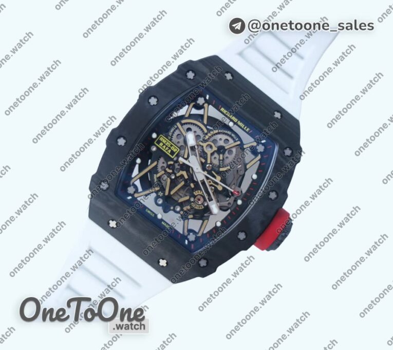 Реплика часов Richard Mille 035-02 Real PT Top-tier Копия один в один Skeleton Dial Red&White&Black Rubber Strap NH05A V4