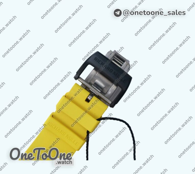 Реплика часов Richard Mille 035-02 Real PT Top-tier Копия один в один Skeleton Dial Yellow Rubber Strap NH05A V4