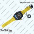 Реплика часов Richard Mille 035-02 Real PT Top-tier Копия один в один Skeleton Dial Yellow Rubber Strap NH05A V4