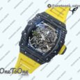 Реплика часов Richard Mille 035-02 Real PT Top-tier Копия один в один Skeleton Dial Yellow Rubber Strap NH05A V4