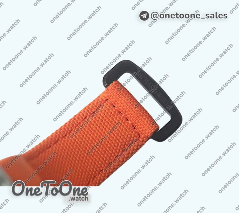 Реплика часов Richard Mille 027-02 Rafael Nadal White Forge Carbon Bezel Skeleton Dial Orange Nylon Strap 6T51