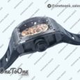 Реплика часов Richard Mille 052 Skull Black Ceramic Top-tier Копия один в один Rose gold Skeleton Dial Black Rubber Strap NH05A