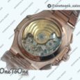 Реплика часов Patek Philippe Nautilis 5980 Chrono Rose gold Brown Dial Leather