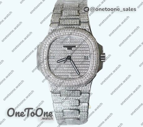 Реплика часов Patek Philippe Nautilus 5719 40mm Diamonds Stainless steel/Stainless steel Diamonds Bracelet Miyota 9015 Mod