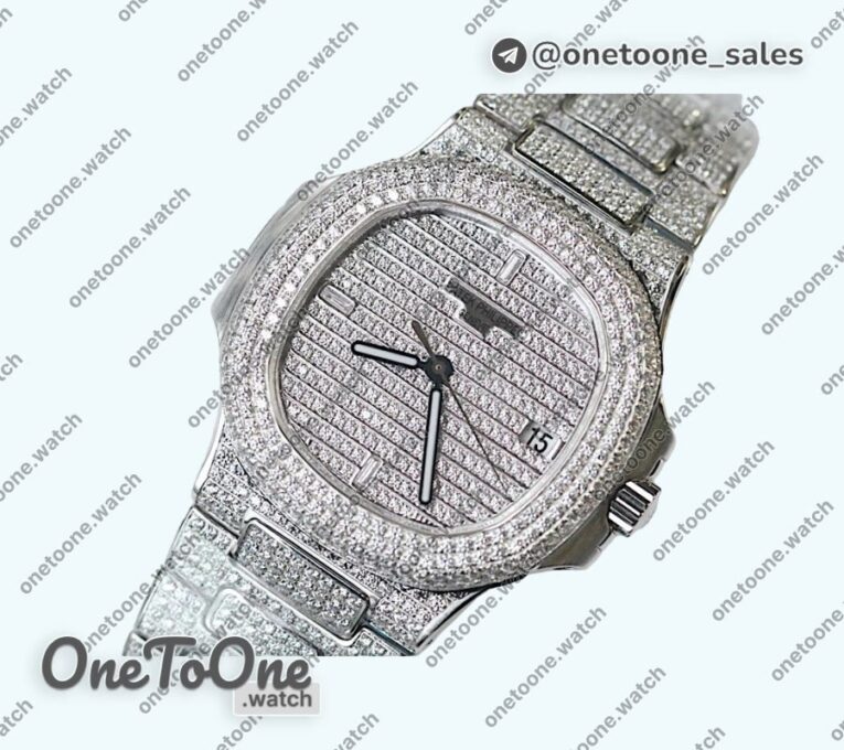 Реплика часов Patek Philippe Nautilus 5719 40mm Diamonds Stainless steel/Stainless steel Diamonds Bracelet Miyota 9015 Mod